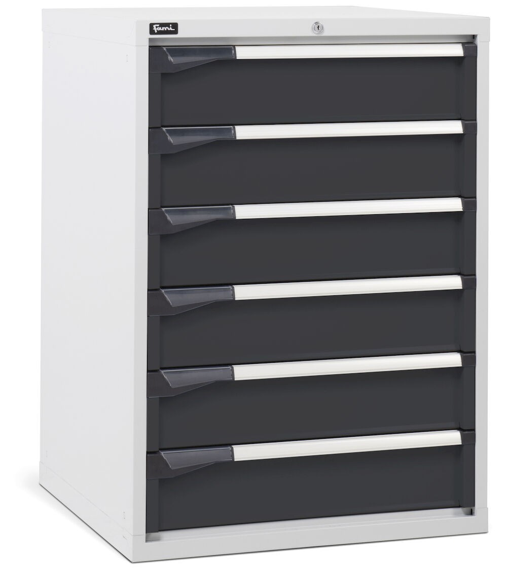 Cassettiera da lavoro, 6 cassetti, mm L714 x P726 x H1000
