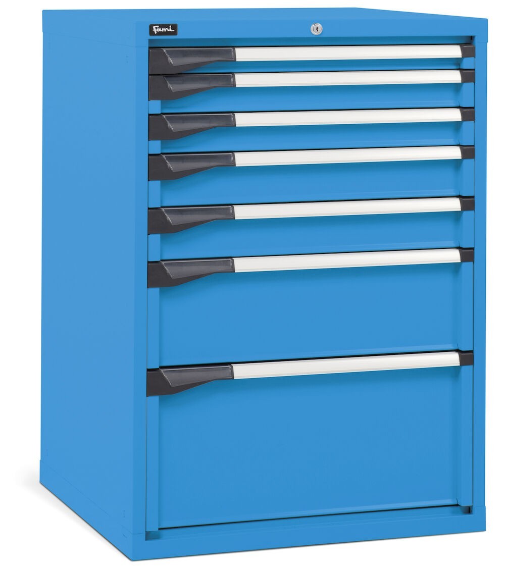 Cassettiera da lavoro, 7 cassetti, mm L 714 x P 726 x H 1000