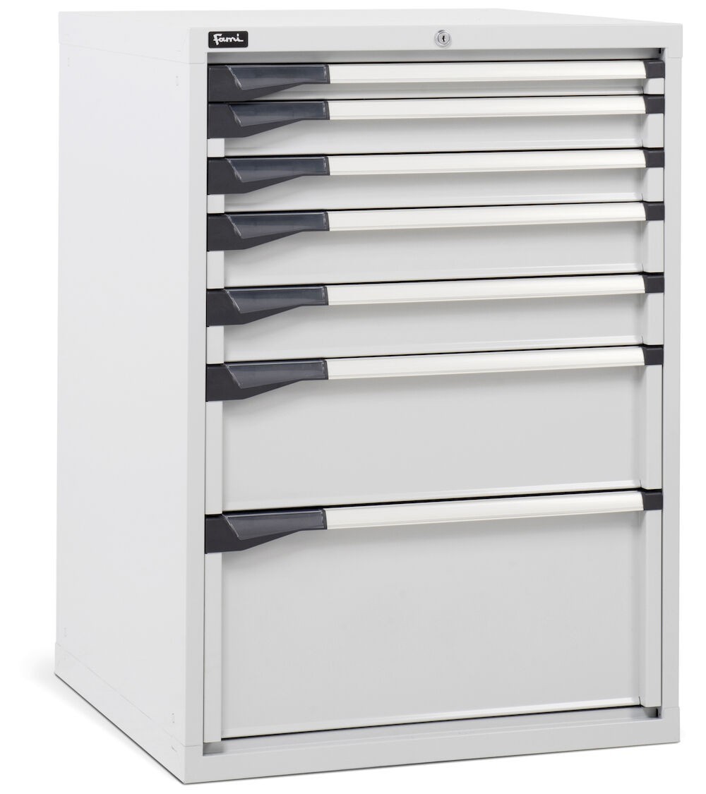 Cassettiera da lavoro, 7 cassetti, mm L 714 x P 726 x H 1000