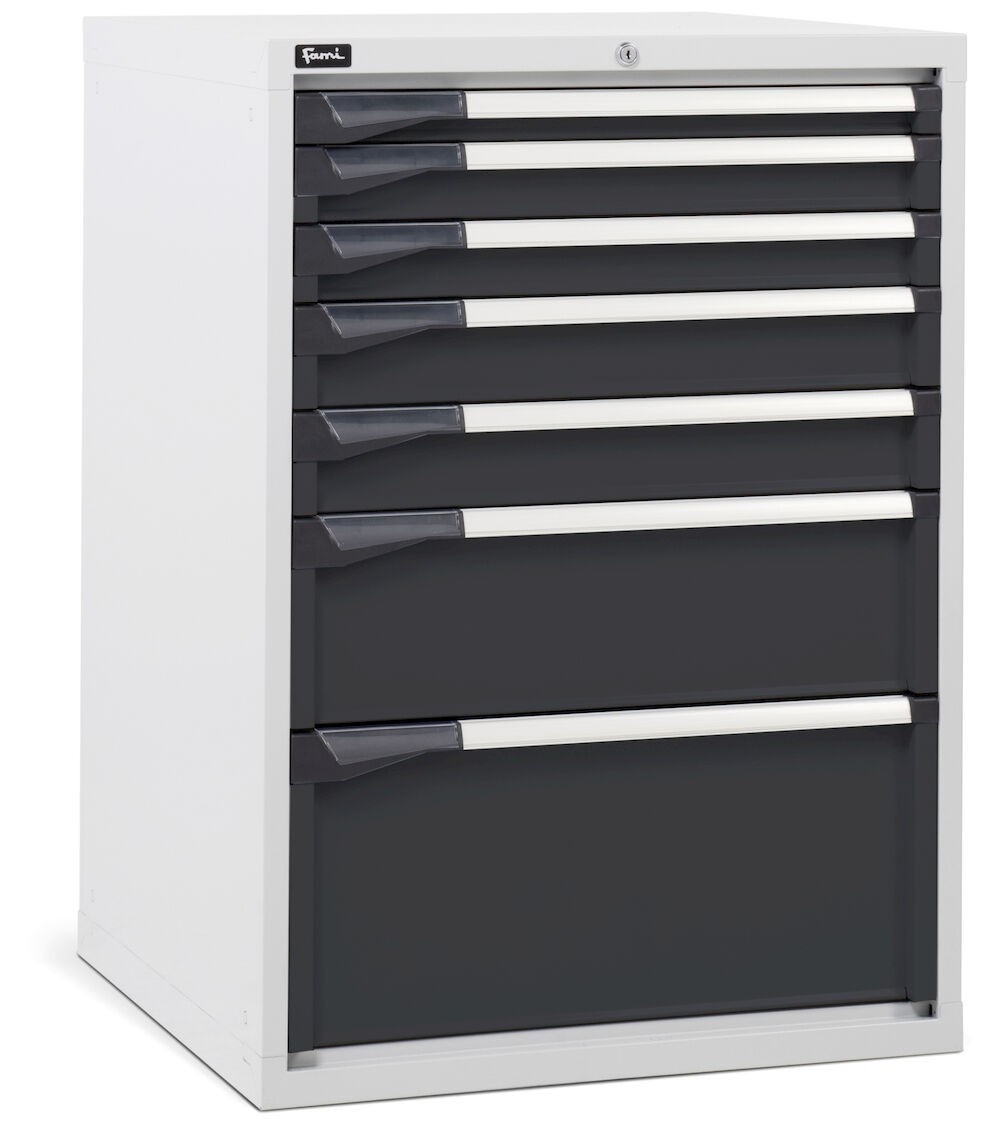 Cassettiera da lavoro, 7 cassetti, mm L 714 x P 726 x H 1000