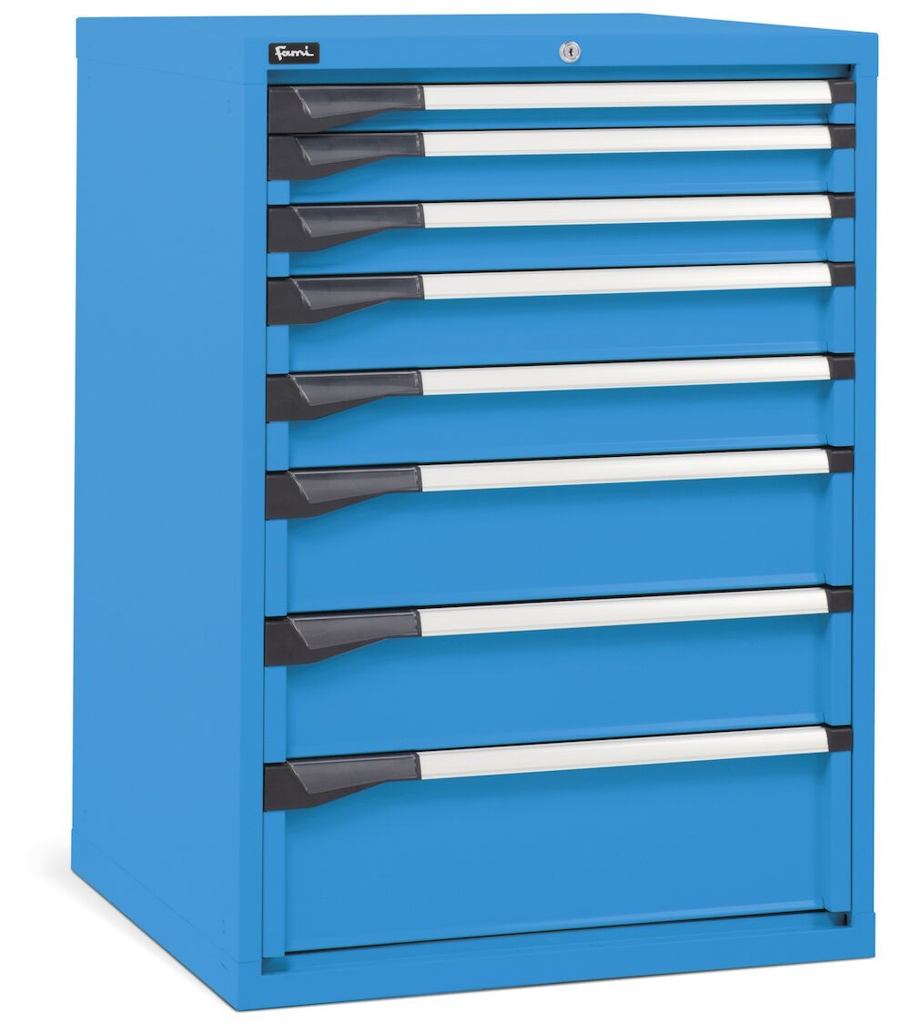 Cassettiera da lavoro, 8 cassetti, mm L 714 x P 726 x H 1000