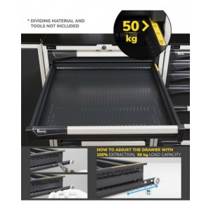 Cassettiera da lavoro, 8 cassetti, mm L 714 x P 726 x H 1000