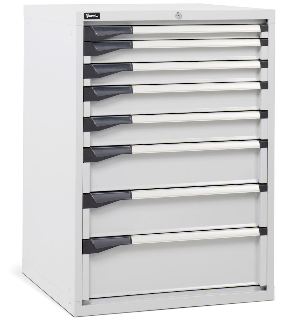 Cassettiera da lavoro, 8 cassetti, mm L 714 x P 726 x H 1000