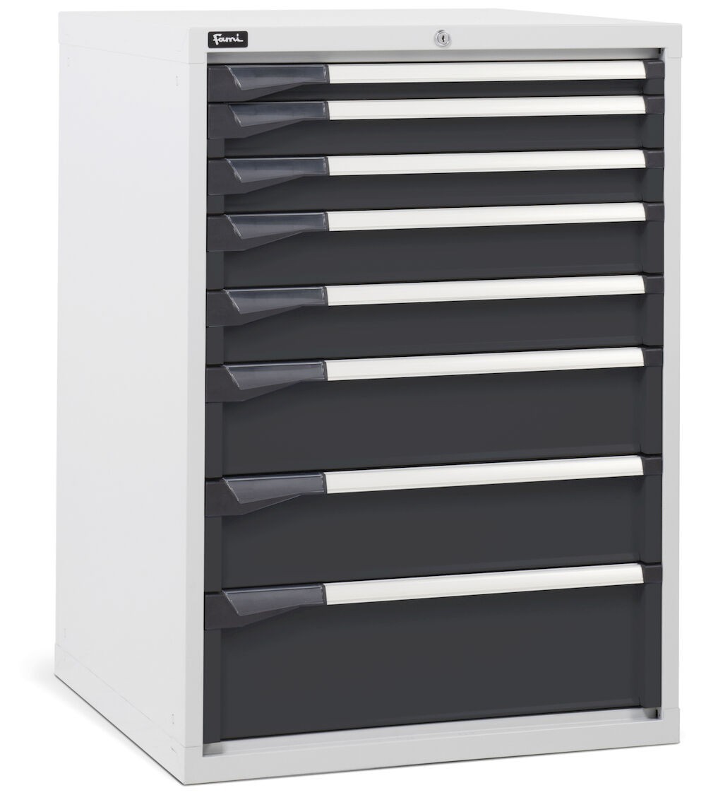 Cassettiera da lavoro, 8 cassetti, mm L 714 x P 726 x H 1000