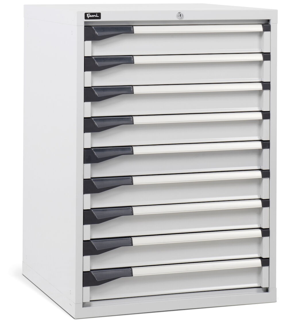 Cassettiera da lavoro, 9 cassetti, mm L 714 x P 726 x H 1000