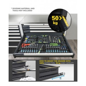 Cassettiera da lavoro, 7 cassetti, L1020 x P726 x H1000 mm