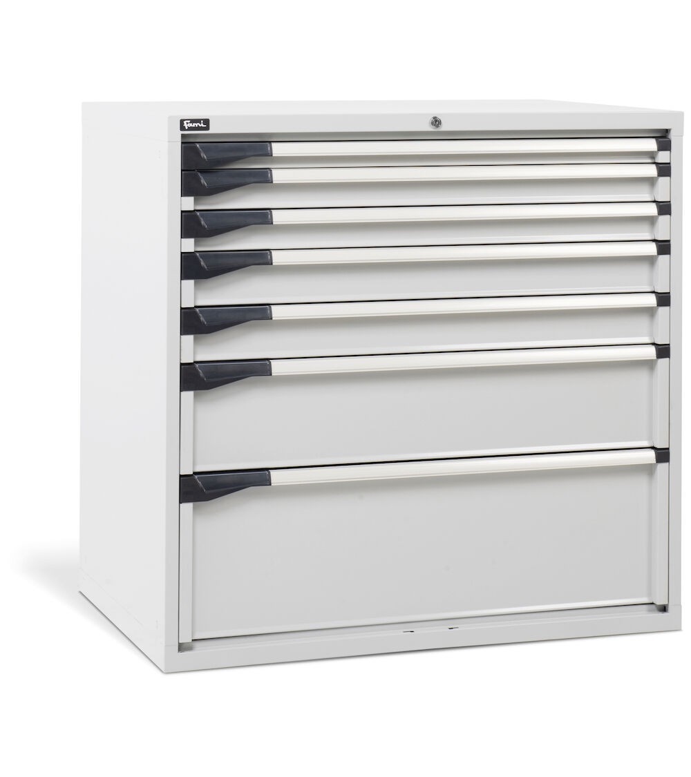 Cassettiera da lavoro, 7 cassetti, L1020 x P726 x H1000 mm