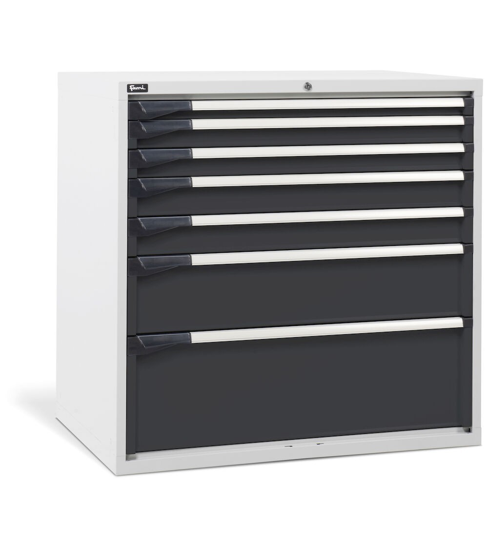 Cassettiera da lavoro, 7 cassetti, L1020 x P726 x H1000 mm