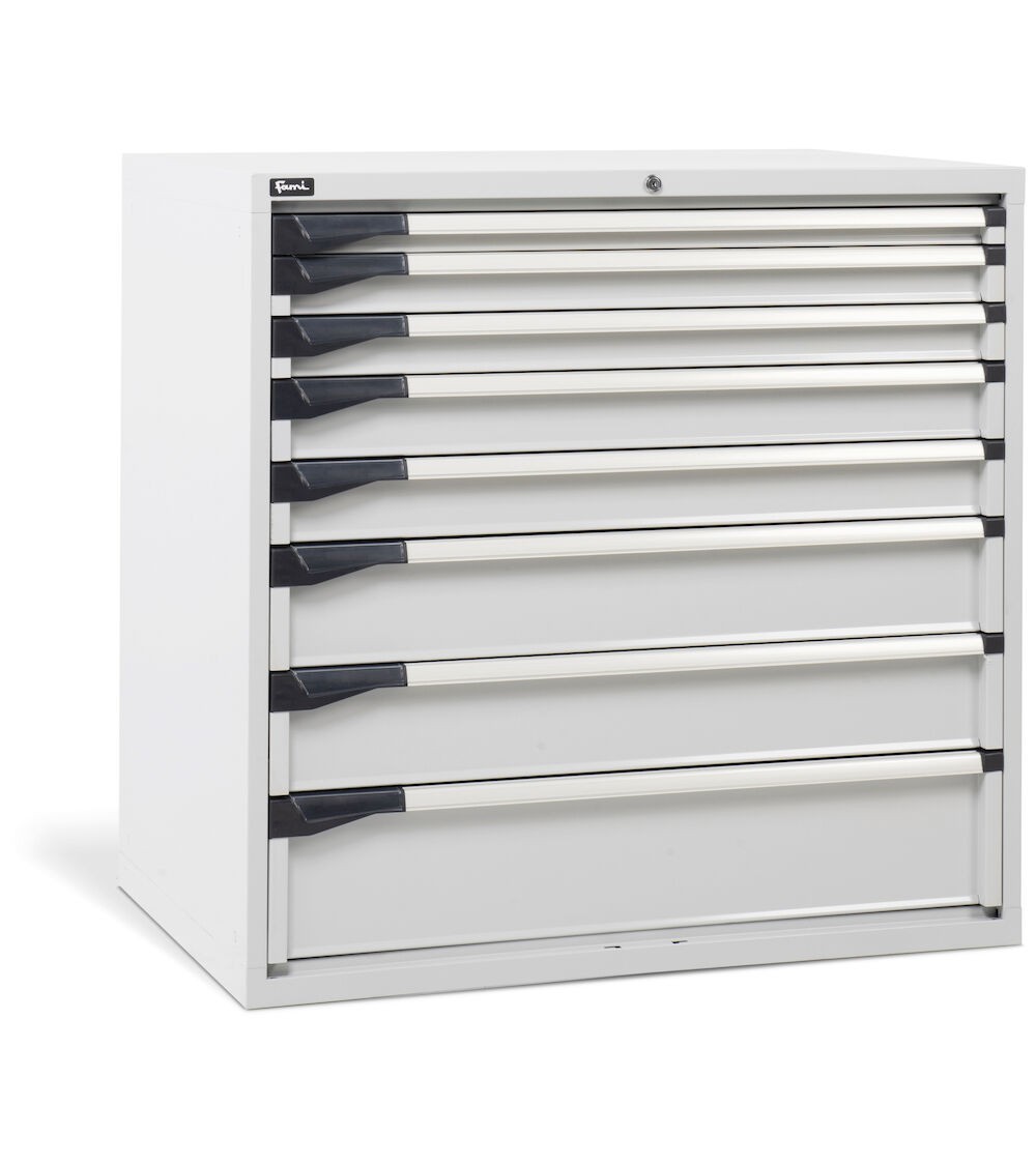 Cassettiera da lavoro, 8 cassetti, L1020 x P726 x H1000  mm