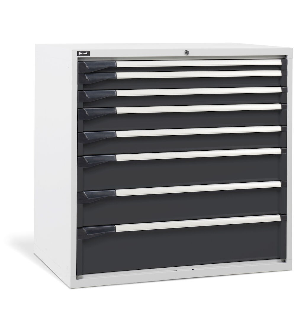 Cassettiera da lavoro, 8 cassetti, L1020 x P726 x H1000  mm