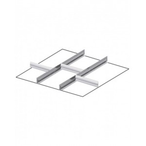 Set 2 divisori longitudinali, 3 divisori trasversali per cassetti con H 50 mm, 36x36 EH