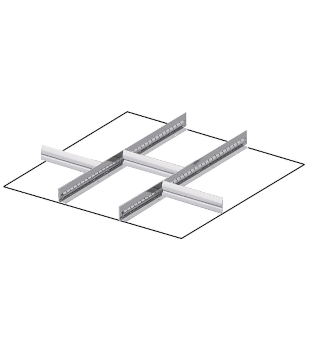 Set 2 divisori longitudinali, 3 divisori trasversali per cassetti con H 50 mm, 36x36 EH