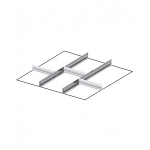 Set 2 divisori longitudinali, 3 divisori trasversali per cassetti con H 75 mm, 36x36 EH