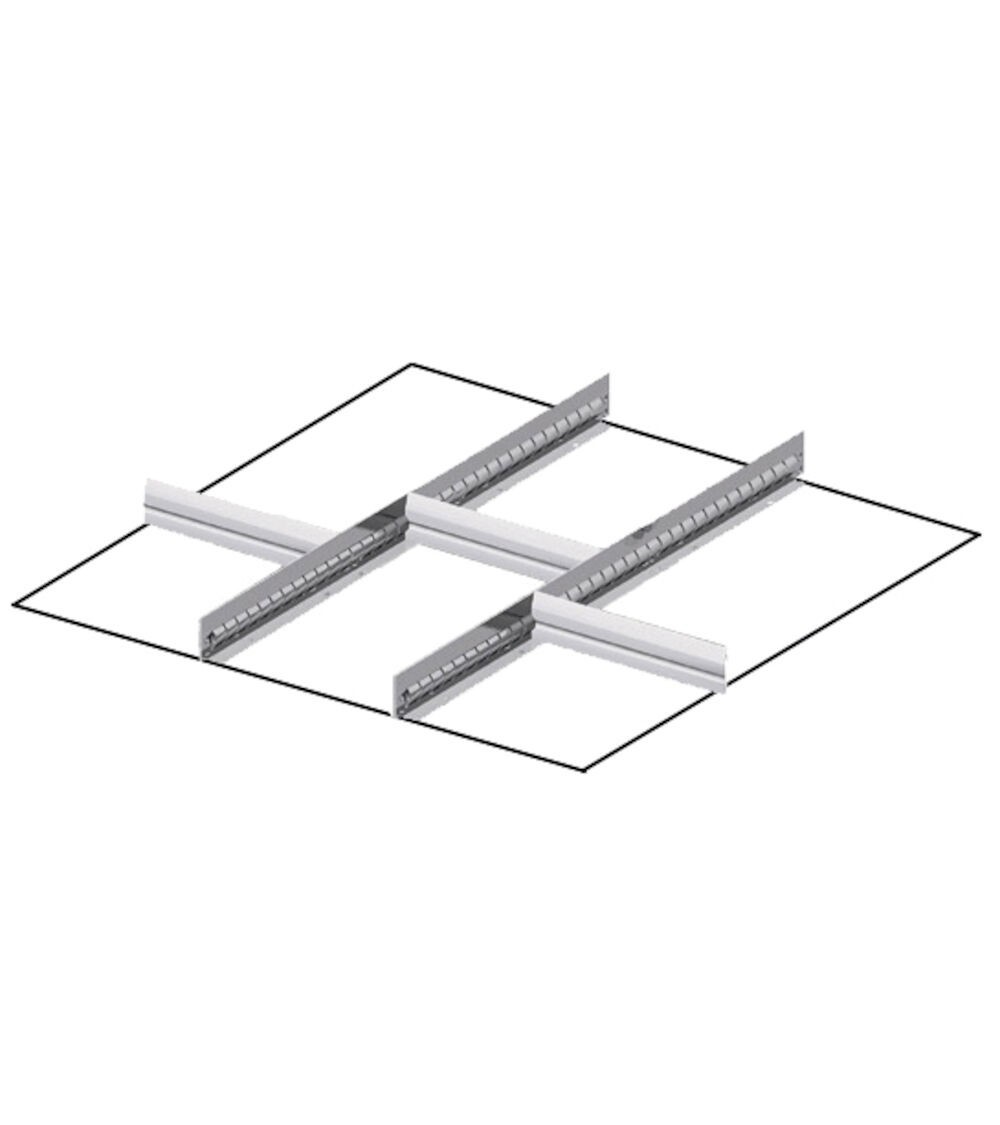Set 2 divisori longitudinali, 3 divisori trasversali per cassetti con H 75 mm, 36x36 EH