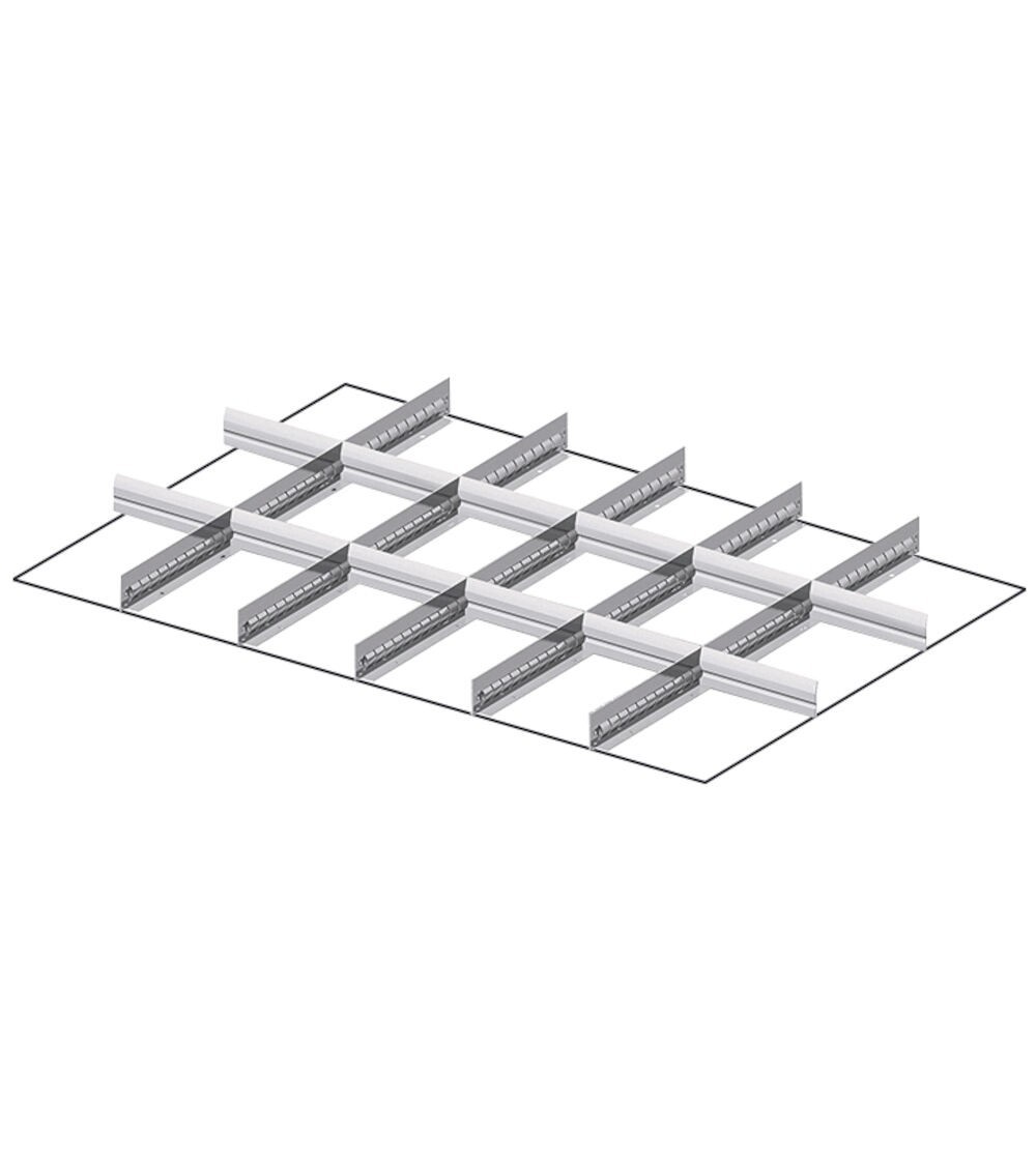 Set 5 divisori longitudinali, 12 divisori trasversali per cassetti con H 50 mm, 54x36 EH