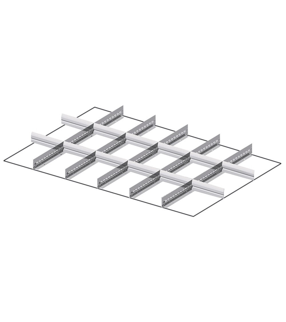 Set 5 divisori longitudinali, 12 divisori trasversali per cassetti con H 300 mm, 54x36 EH