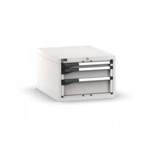 Blocco cassettiera da banco, 3 cassetti 1x50 1x100 1x150, L561 x P726 x H400 mm