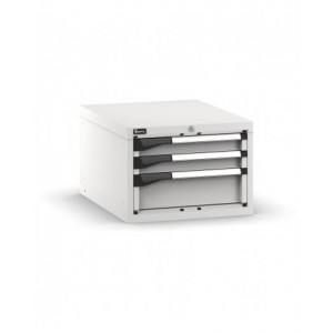 Blocco cassettiera da banco, 3 cassetti 2x75 1x150, L561 x P726 x H400 mm