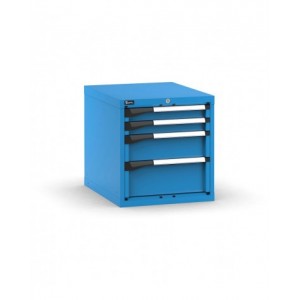 Blocco cassettiera da banco, 4 cassetti 2x75 1x150 1x200, L561 x P726 x H600 mm