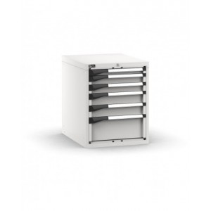 Blocco cassettiera da banco, 6 cassetti 1x50 2x75 2x100 1x200, L561 x P726 x H700 mm