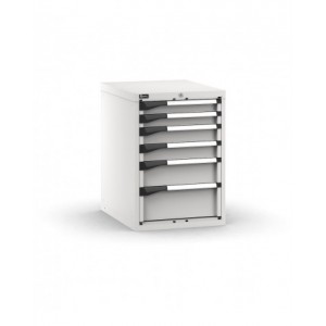 Blocco cassettiera da banco, 6 cassetti  2x75 2x100 1x150 1x200, L561 x P726 x H800 mm