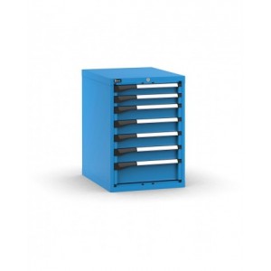 Blocco cassettiera da banco, 7 cassetti  2x75 4x100 1x150, L561 x P726 x H800 mm