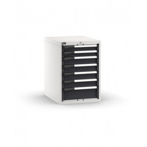Blocco cassettiera da banco, 7 cassetti  2x75 4x100 1x150, L561 x P726 x H800 mm