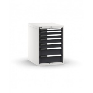 Blocco cassettiera da banco, 7 cassetti  1x50 2x75 2x100 2x150, L561 x P726 x H800 mm