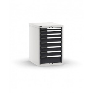 Blocco cassettiera da banco, 8 cassetti 1x50 2x75 4x100 1x150, L561 x P726 x H850 mm