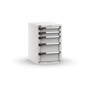 Blocco cassettiera da banco, 5 cassetti 2x100 1x150 2x200, L561 x P726 x H850 mm