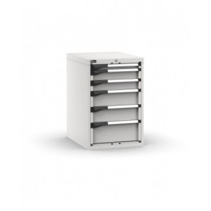 Blocco cassettiera da banco, 6 cassetti  1x50 2x100 2x150 1x200, L561 x P726 x H850 mm