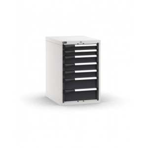 Blocco cassettiera da banco, 7 cassetti 2x75 3x100 2x150, L561 x P726 x H850 mm
