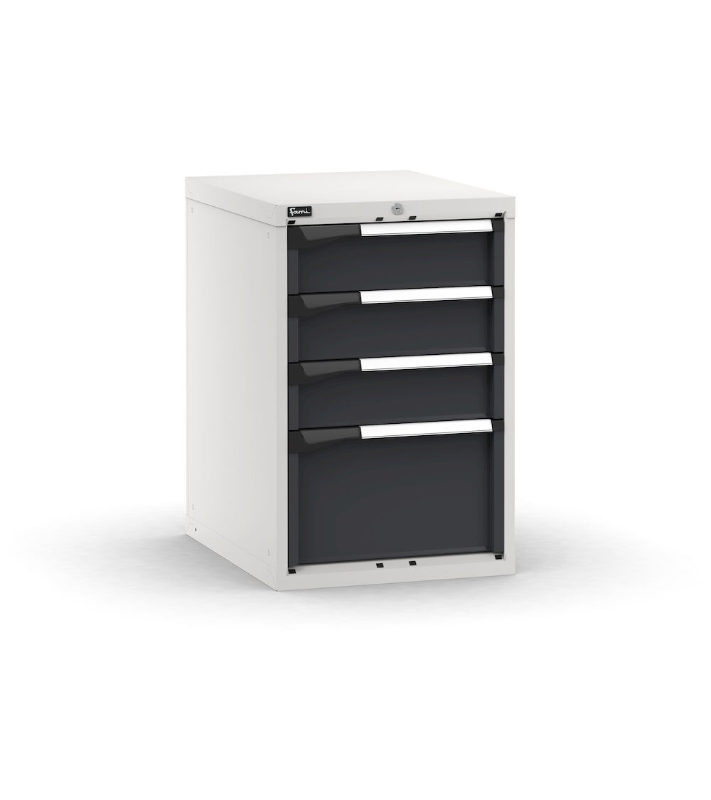 Blocco cassettiera da banco, 4 cassetti 3x150 1x300, L561 x P726 x H850 mm