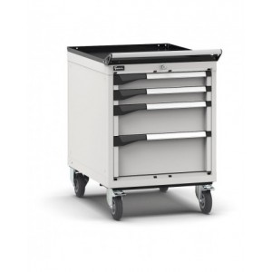Cassettiera porta attrezzi con ruote, 4 cassetti 2x75 1x150 1x200, L561 x P726 x H822 mm