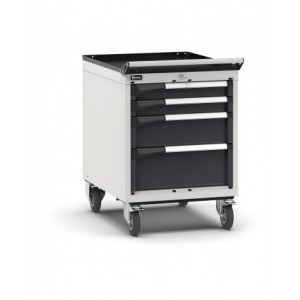Cassettiera porta attrezzi con ruote, 4 cassetti 2x75 1x150 1x200, L561 x P726 x H822 mm