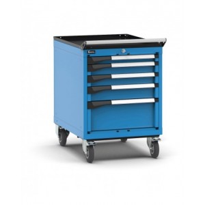 Cassettiera porta attrezzi con ruote, 5 cassetti 1x50 2x75 1x100 1x200, L561 x P726 x H822 mm