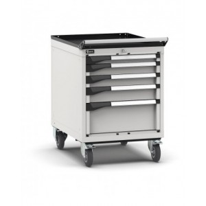 Cassettiera porta attrezzi con ruote, 5 cassetti 1x50 2x75 1x100 1x200, L561 x P726 x H822 mm