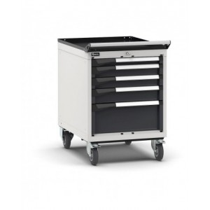 Cassettiera porta attrezzi con ruote, 5 cassetti 1x50 2x75 1x100 1x200, L561 x P726 x H822 mm