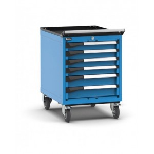 Cassettiera per banco da lavoro con ruote, 6 cassetti 4x75 2x100, L561 x P726 x H822 mm