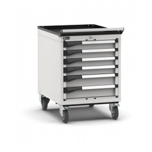 Cassettiera per banco da lavoro con ruote, 6 cassetti 4x75 2x100, L561 x P726 x H822 mm