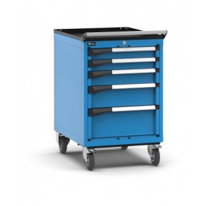 Cassettiera porta attrezzi con ruote, 5 cassetti  2x75 1x100 1x150 1x200, L561 x P726 x H922 mm
