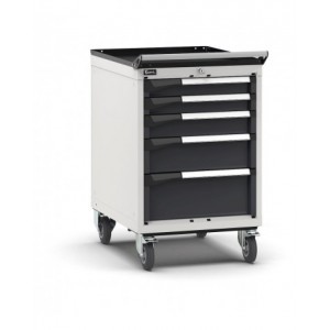 Cassettiera porta attrezzi con ruote, 5 cassetti  2x75 1x100 1x150 1x200, L561 x P726 x H922 mm