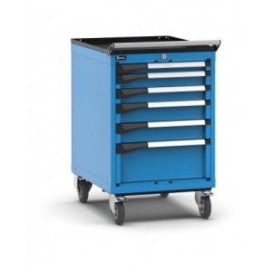 Cassettiera porta attrezzi con ruote, 6 cassetti 1x50 2x75 2x100 1x200, L561 x P726 x H922 mm