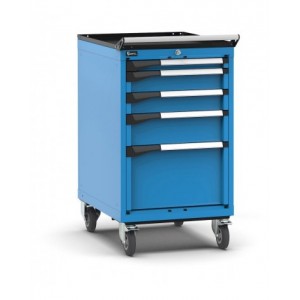 Cassettiera porta attrezzi con ruote, 5 cassetti  1x50 2x100 1x150 1x300, L561 x P726 x H1022 mm