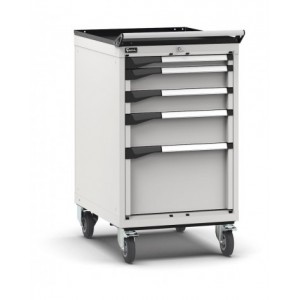 Cassettiera porta attrezzi con ruote, 5 cassetti  1x50 2x100 1x150 1x300, L561 x P726 x H1022 mm