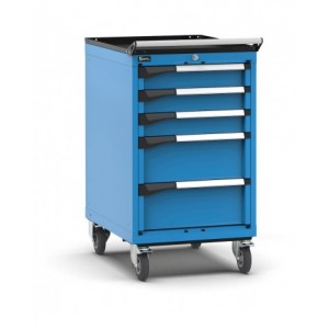 Cassettiera porta attrezzi con ruote, 5 cassetti  3x100 2x200, L561 x P726 x H1022 mm