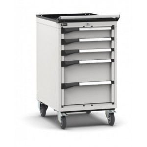 Cassettiera porta attrezzi con ruote, 5 cassetti  3x100 2x200, L561 x P726 x H1022 mm