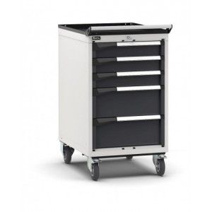Cassettiera porta attrezzi con ruote, 5 cassetti  3x100 2x200, L561 x P726 x H1022 mm