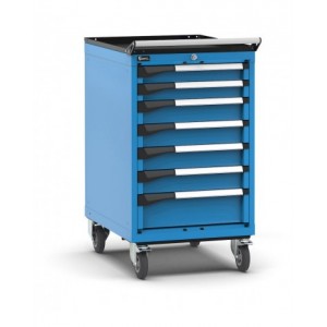 Cassettiera porta attrezzi con ruote, 7 cassetti 2x75 4x100 1x150, L561 x P726 x H1022 mm