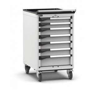 Cassettiera porta attrezzi con ruote, 7 cassetti 2x75 4x100 1x150, L561 x P726 x H1022 mm